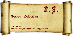Meyer Zebulon névjegykártya